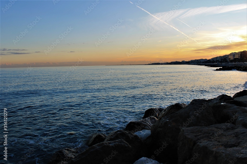 coucher de soleil sur Nice