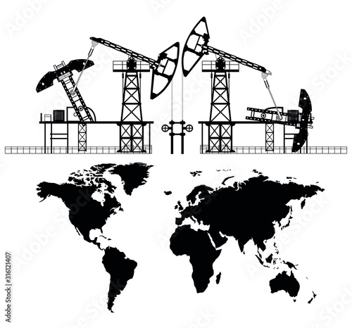 world map oil business resources