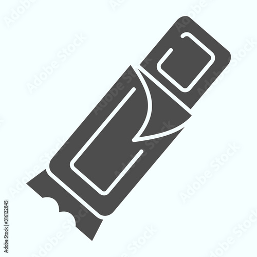 Chocolate Bar solid icon. Dark chocolate bar vector illustration isolated on white. Opened chocolate bar glyph style design, designed for web and app. Eps 10.