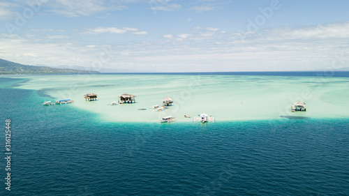 Aerial view at Manjuyod Sandbar in Negros, Oriental Philippines,