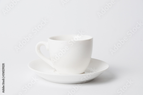 White espresso coffee cup isolated on white background