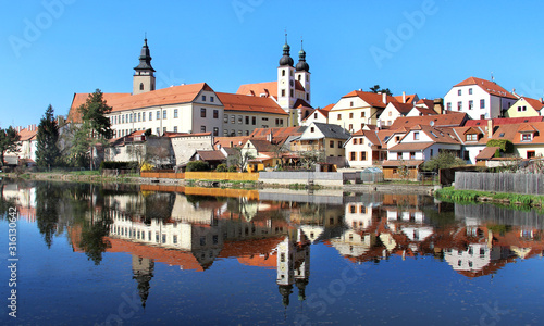 Beautiful view of Telc city, South Bohemia