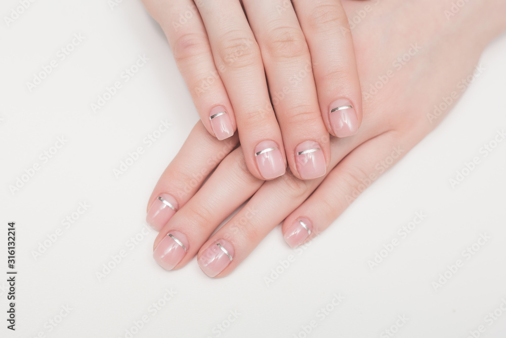 Fototapeta premium care for sensuality woman nails french hands