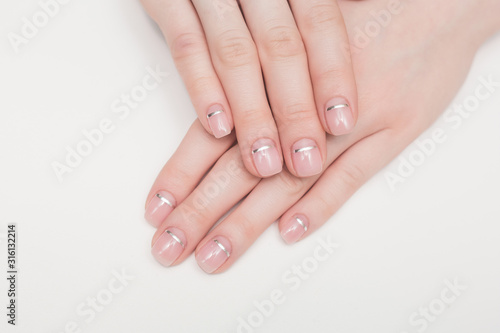 care for sensuality woman nails french hands