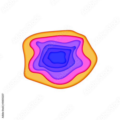 Abstract papercut illustration, paper design element for banner, flyer, poster