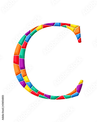 Letter C vector mosaic
