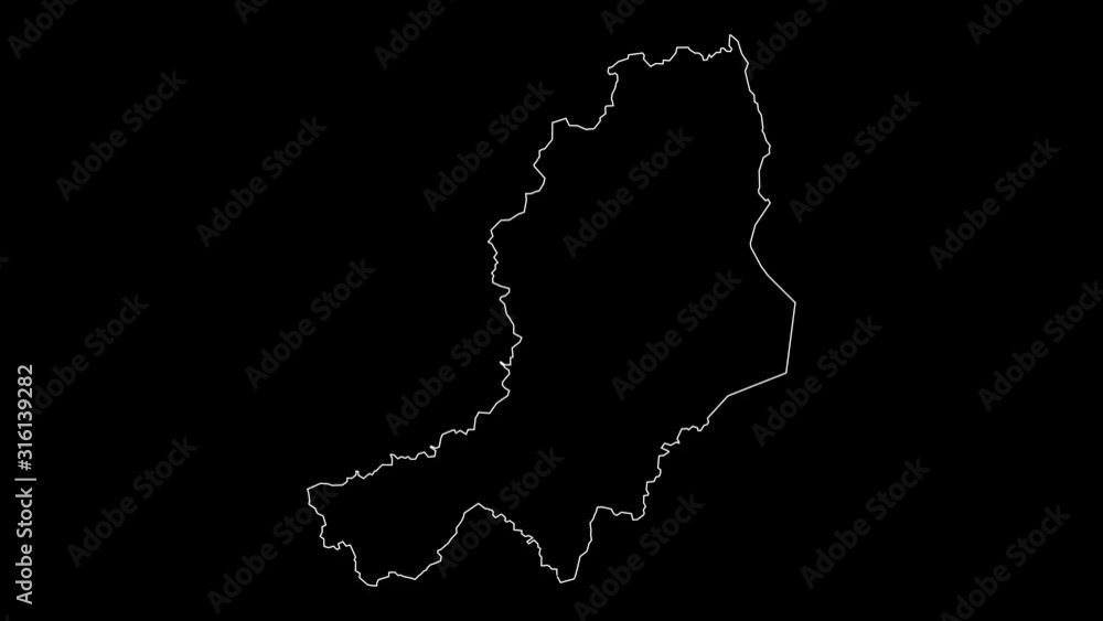 Mid Ulster Northern Ireland district map outline animation Mid Ulster Northern Ireland district map outline animation