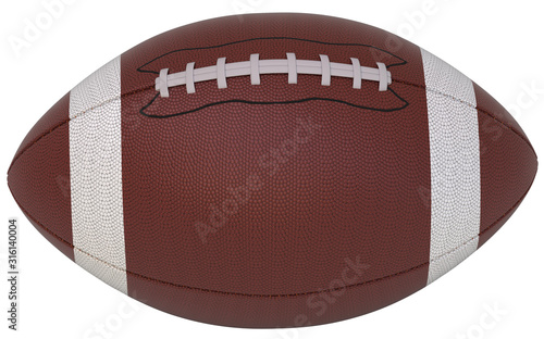 American football on white background