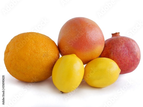 citrus fruits and juice close up