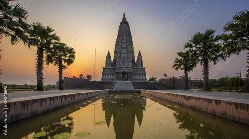 4K Timelapse Sunset at Wat Panya Nuntharam temple Khlong provinc thailand.