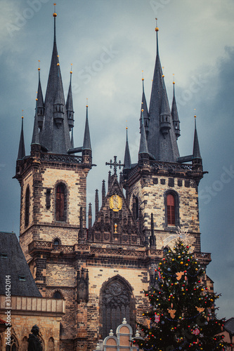 Church of Our Lady before Týn front side, Christmas time