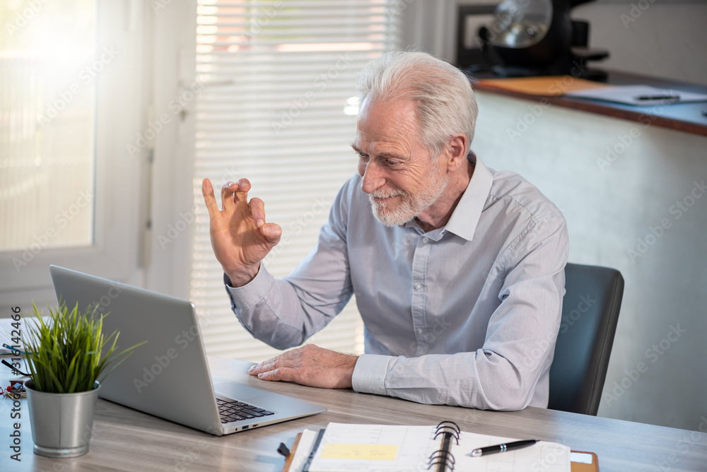 Satisfied senior businessman Satisfied senior businessman