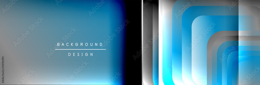 Round squares shapes composition geometric abstract background. Vector Illustration