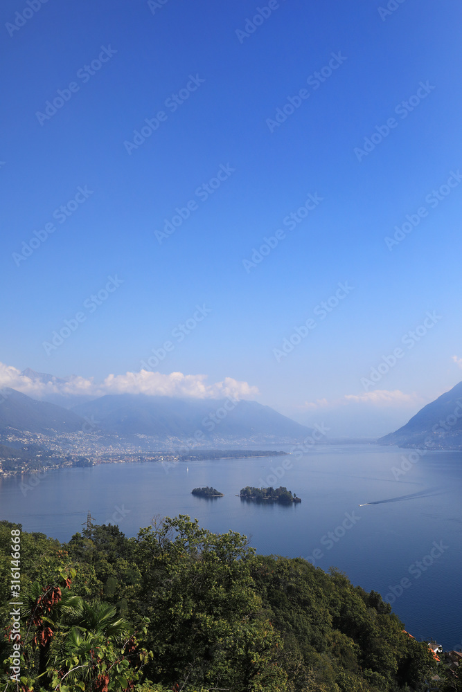 Lake Lago Maggiore with Brissago islands