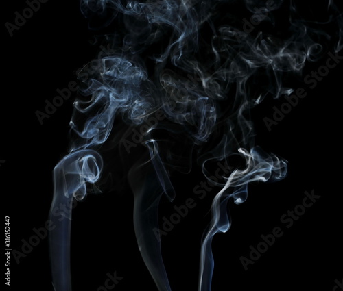 Smoke isolated on black background and texture, clipping path © dule964
