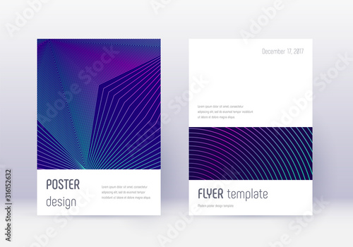 Minimalistic cover design template set. Neon abstr