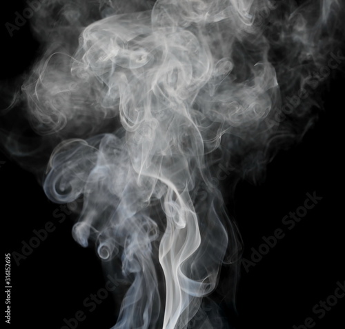 Smoke isolated on black background and texture, clipping path