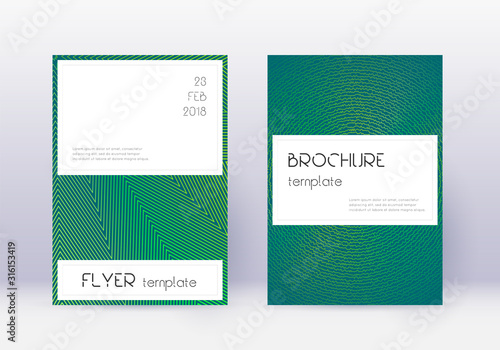 Stylish cover design template set. Green abstract 
