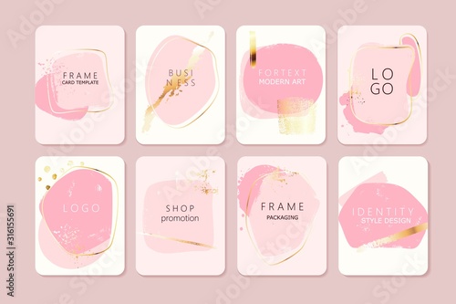 Abstract hand drawn modern composition for text. Grunge textured design elements for logo, branding, card, invitation.