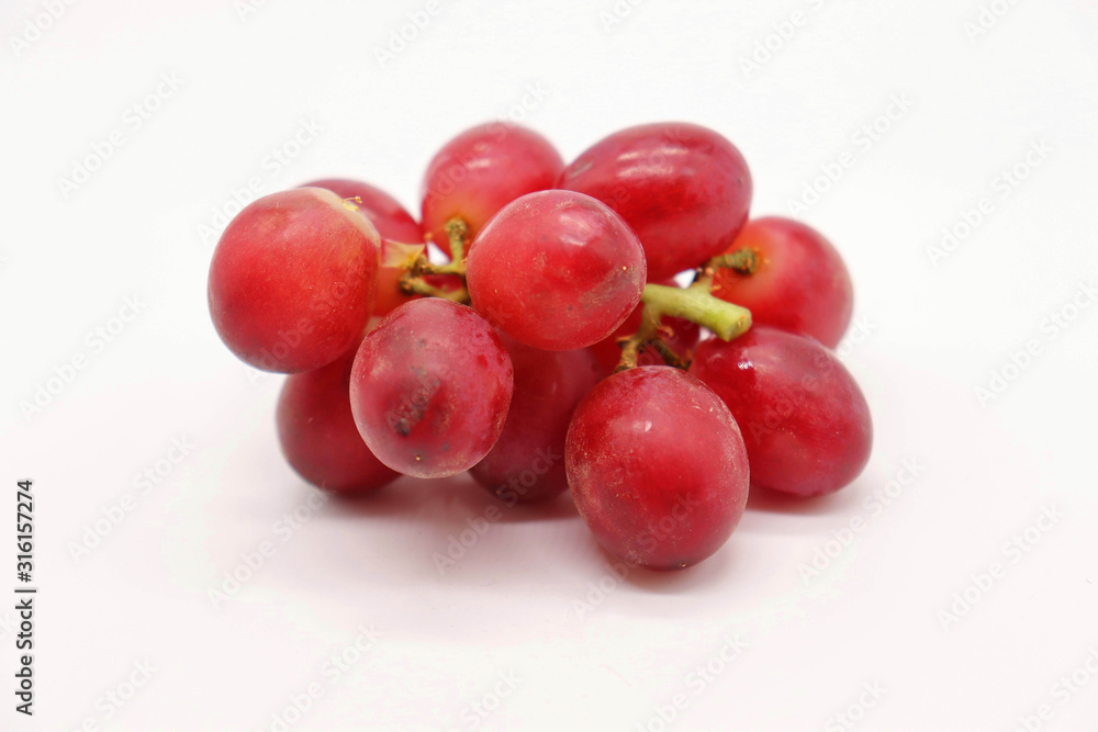 closeup of bunch of red grapes