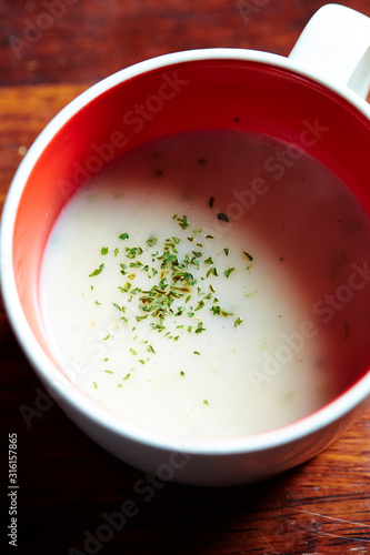 White cream stew in cup