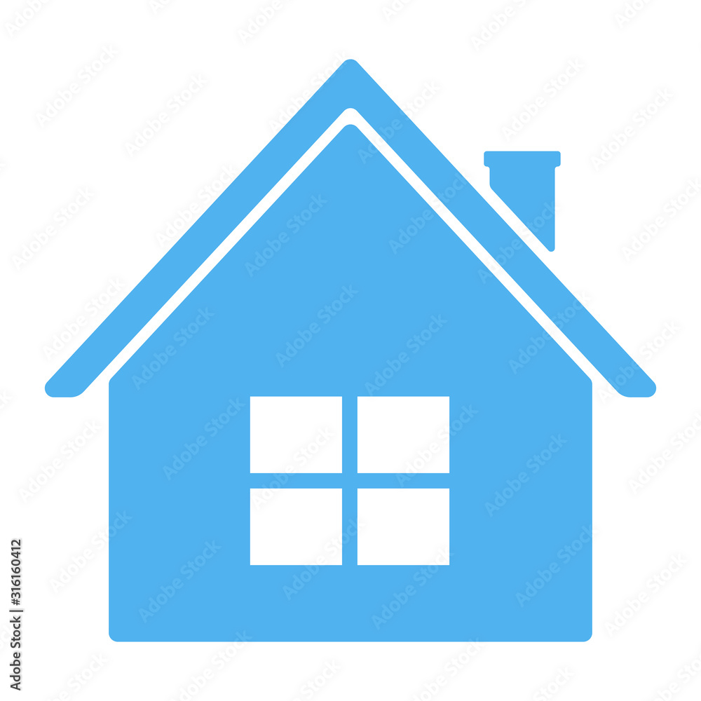 Blue house icon Blue house icon