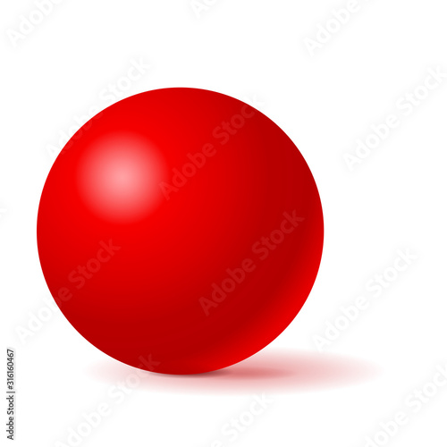 Red sphere. 3d geometric shape