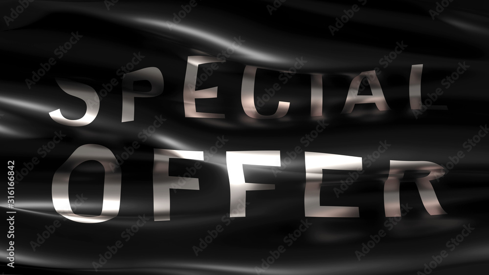 Beautiful black luxury flag with a golden congratulation. 3d illustration, 3d rendering. Beautiful black luxury flag with a golden congratulation. 3d illustration, 3d rendering.