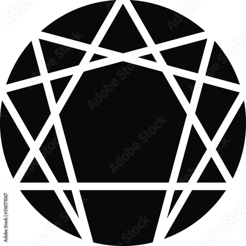 Enneagram icon, vector illustration