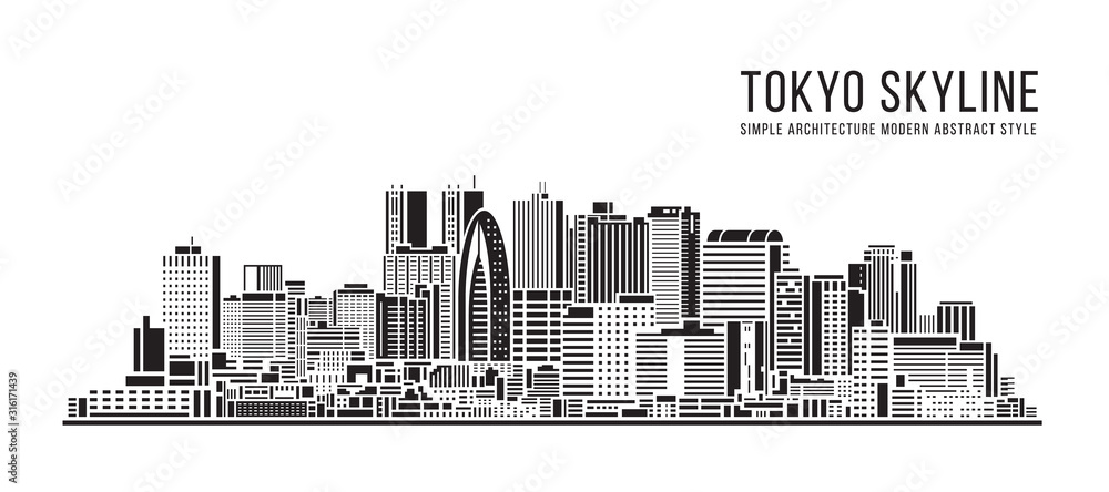 Cityscape Building Simple architecture modern abstract style art Vector Illustration design - Tokyo city