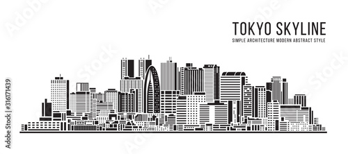 Cityscape Building Simple architecture modern abstract style art Vector Illustration design - Tokyo city