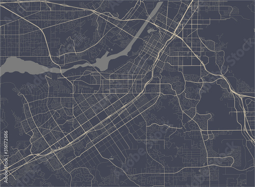 map of the city of Riverside, California, USA