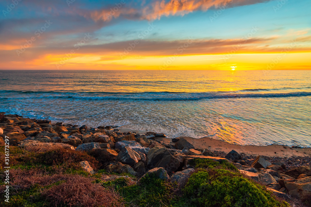 Christies Beach coastal view at sunset, South Australia