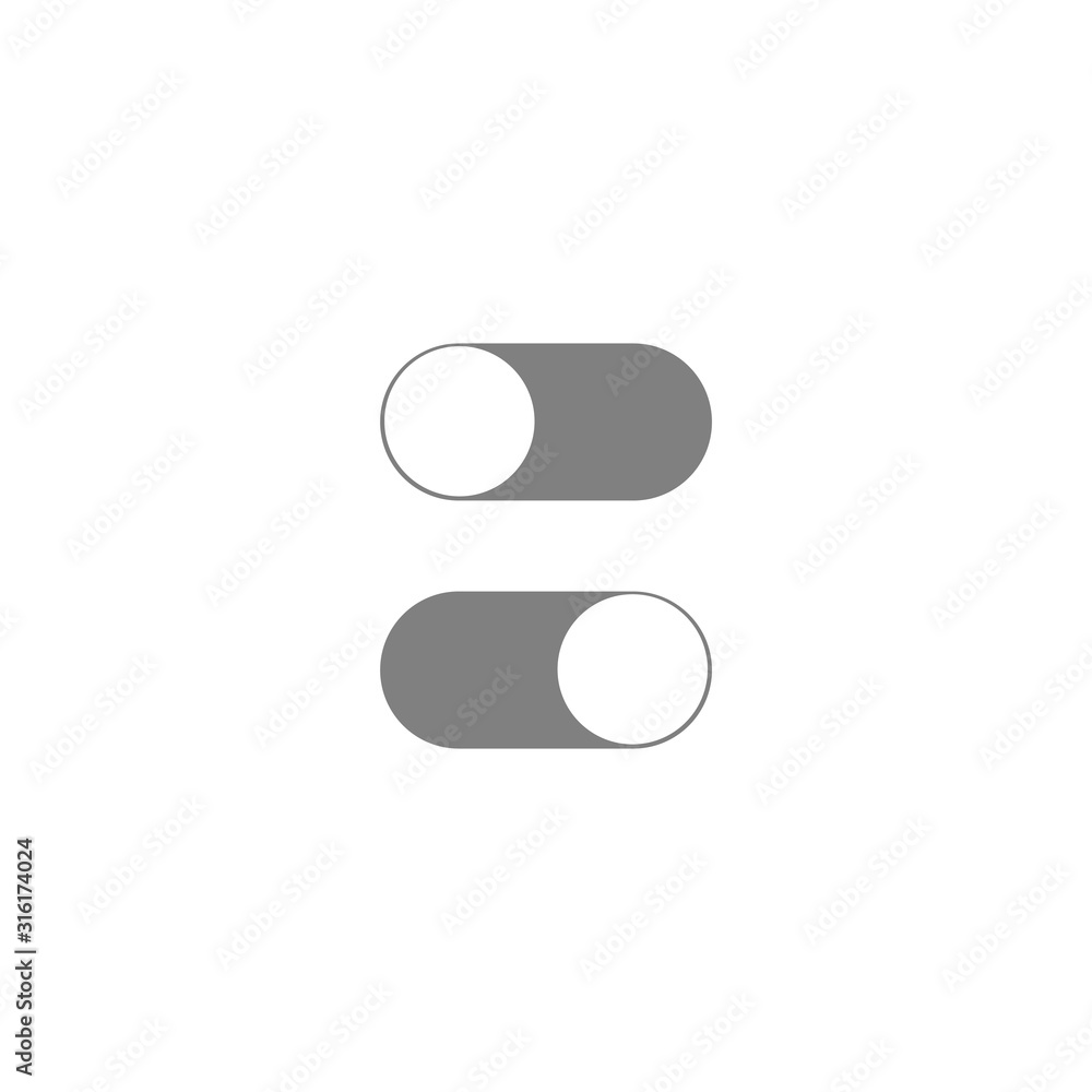 Toggles flat vector icons isolated on a white background. Toggles flat vector icons isolated on a white background.