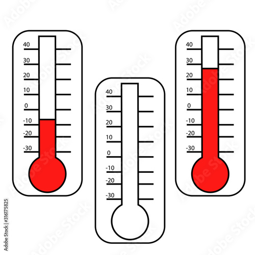 thermometers at different levels, donation for fundraise or charity goals