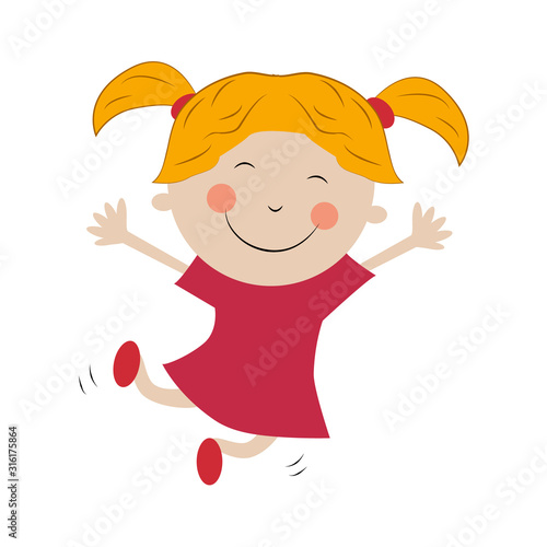 Boy and girl jumping for joy isolated on white background