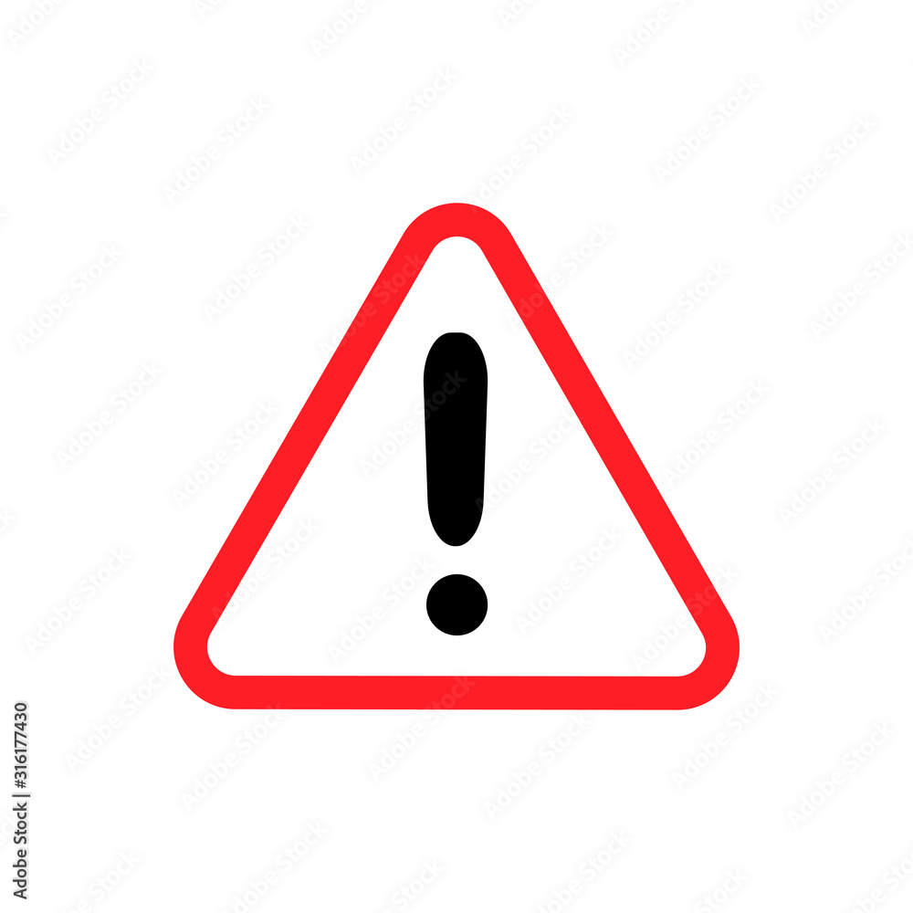 Exclamation mark sign flat vector icon isolated on a white background. Exclamation mark sign flat vector icon isolated on a white background.
