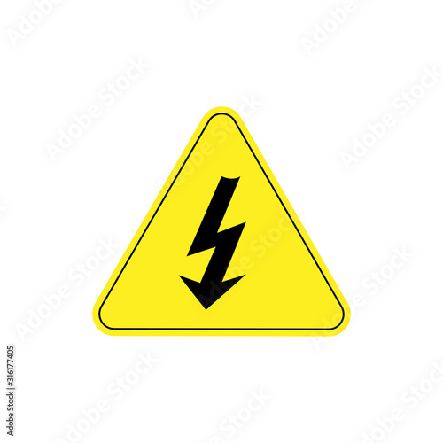 Free Download High voltage sign flat vector icon isolated on a white background. - GFXLoad