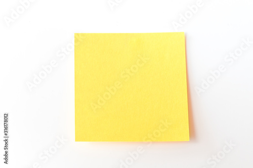 Sticky note isolated on white background with clipping path.