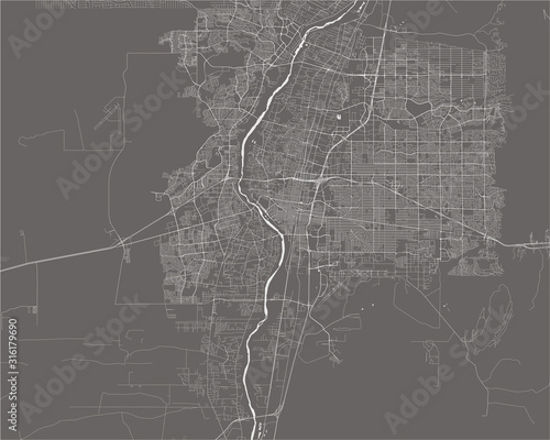 map of the city of Albuquerque  USA