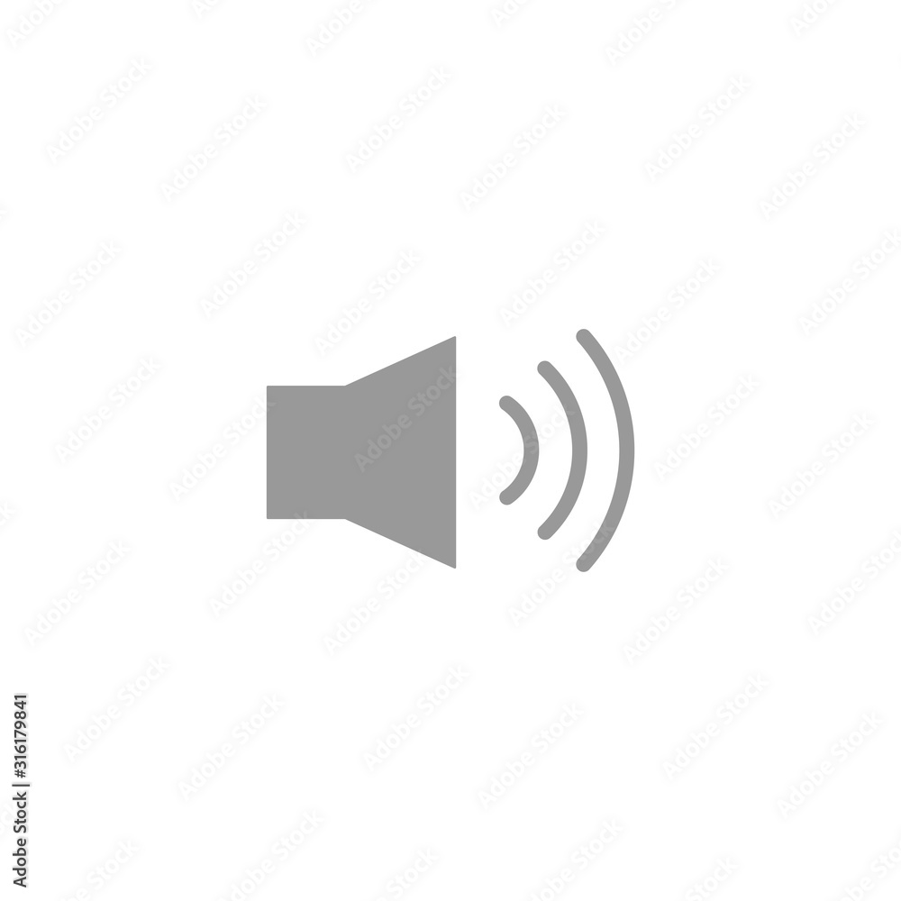 Full volume flat vector icon isolated on a white background.Sound on icon. Full volume flat vector icon isolated on a white background.Sound on icon.