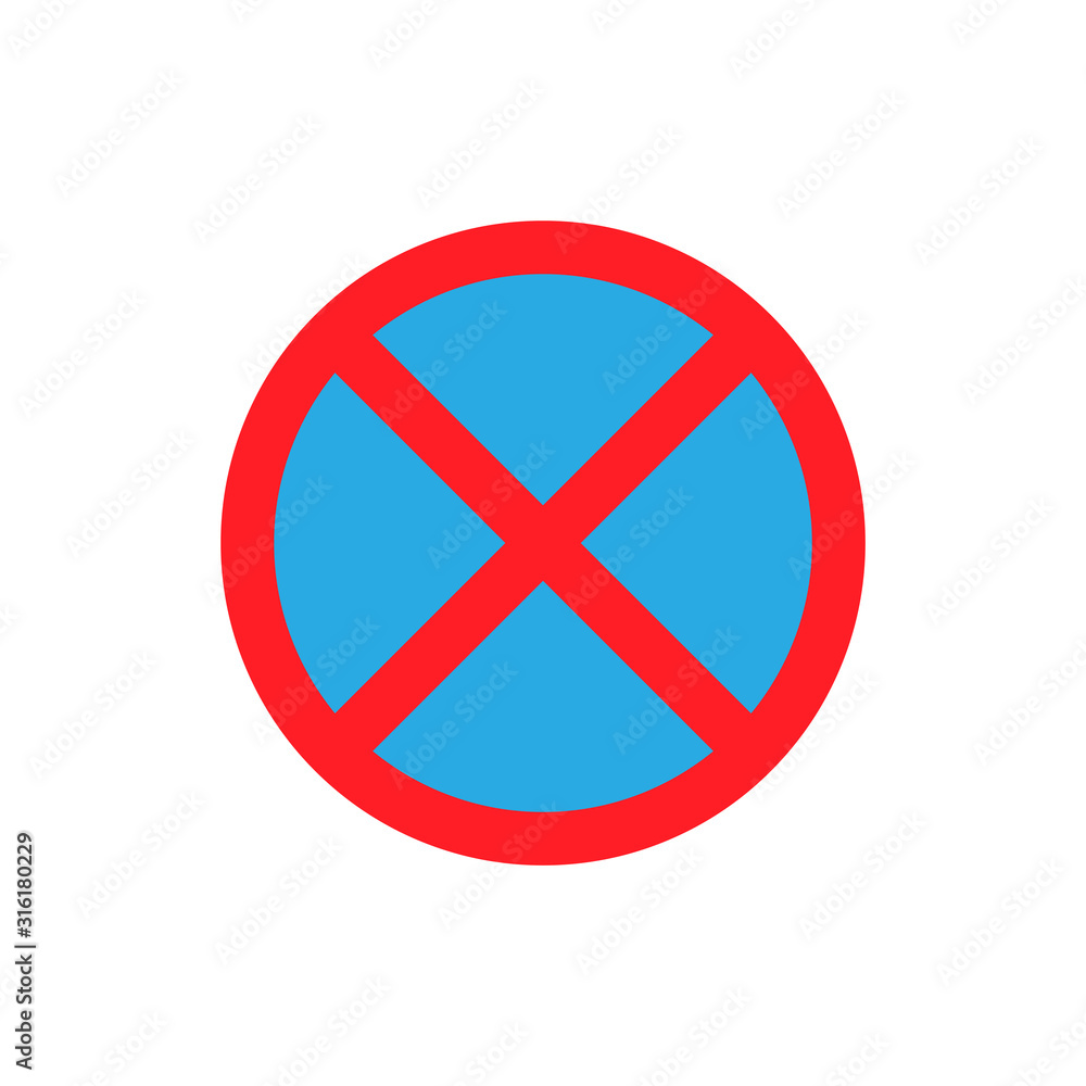 No entry sign flat vector icon isolated on a white background. No entry sign flat vector icon isolated on a white background.