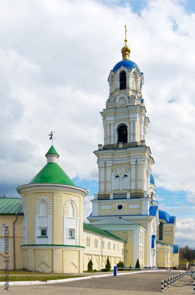 Corner tower and bell tower of the assumption monastery of the Kaluga Tikhonova desert