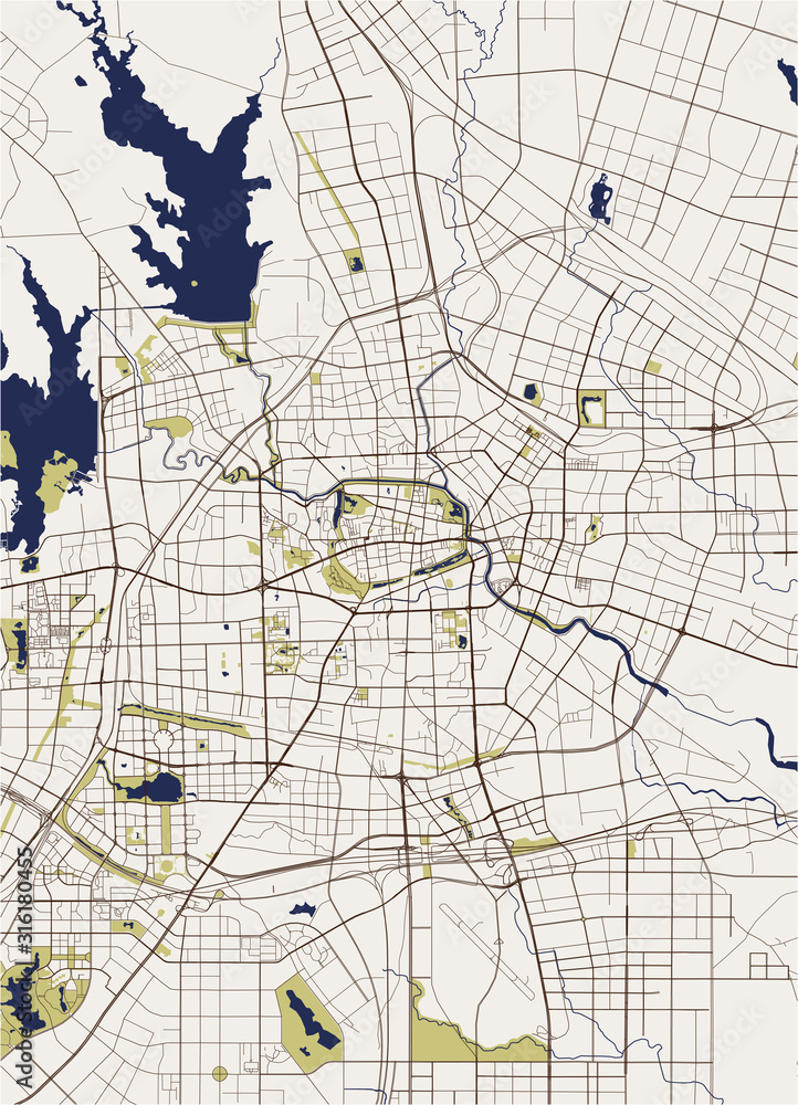 map of the city of Hefei, China