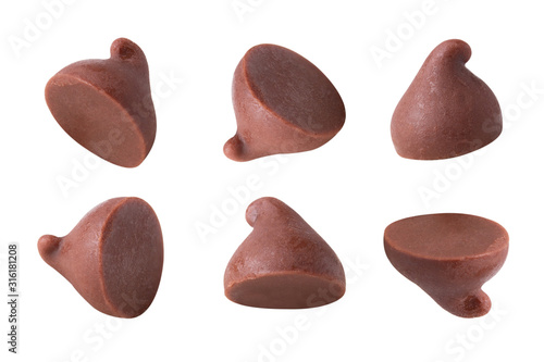 chocolate piece isolated on white background . photo