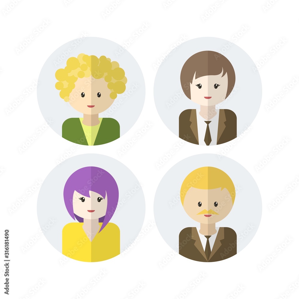Character avatars set, collection of flat design avatars Character avatars set, collection of flat design avatars