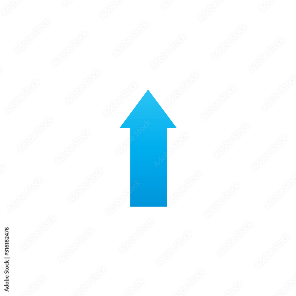 Up arrow flat vector icon isolated on a white background. Up arrow flat vector icon isolated on a white background.
