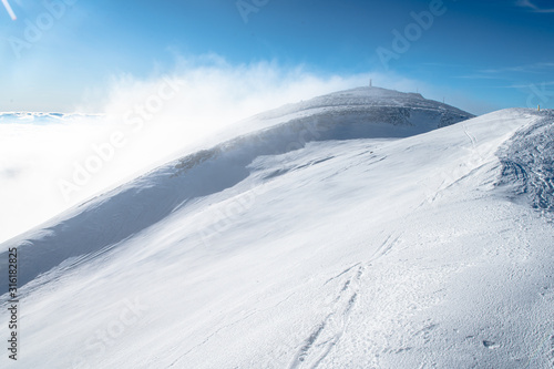 Christmas landscape. White winter nature, background photo, edit space © kovop58