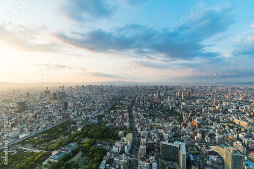 Wallpaper Mural Skyline in Osaka, Sunset view of the Cityscapes Torontodigital.ca