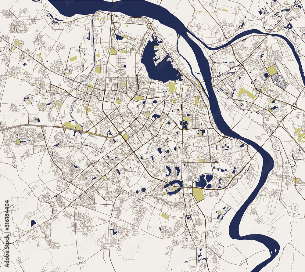 Fototapeta premium map of the city of Hanoi, Vietnam